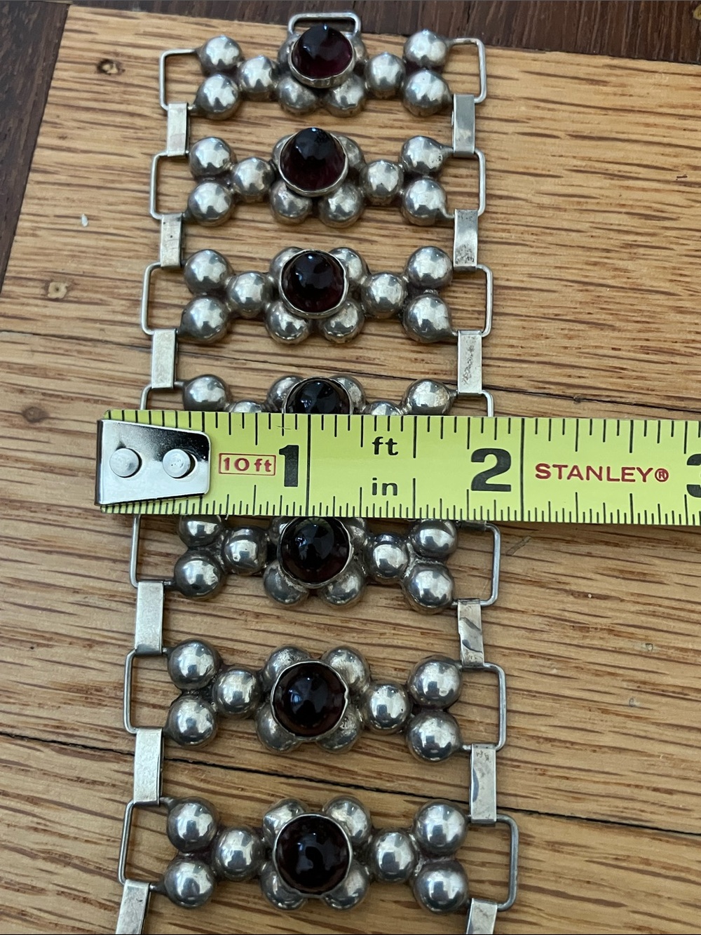 RARE! Iconic Vintage Fred Davis style Mexican Silver Caviar Bracelet - Picture 7 of 12